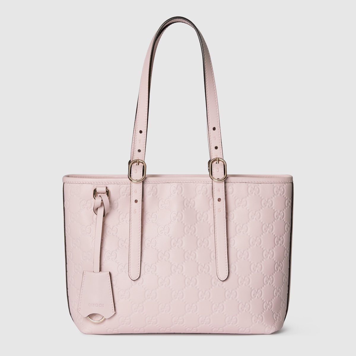 GGエンブレム〕ミディアム トートバッグ ・ピンク GGレザー
