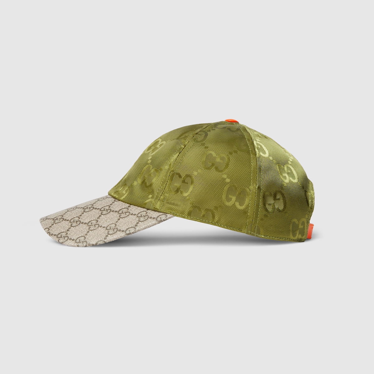 Gucci Match baseball cap in dark green GG nylon | GUCCI® NL