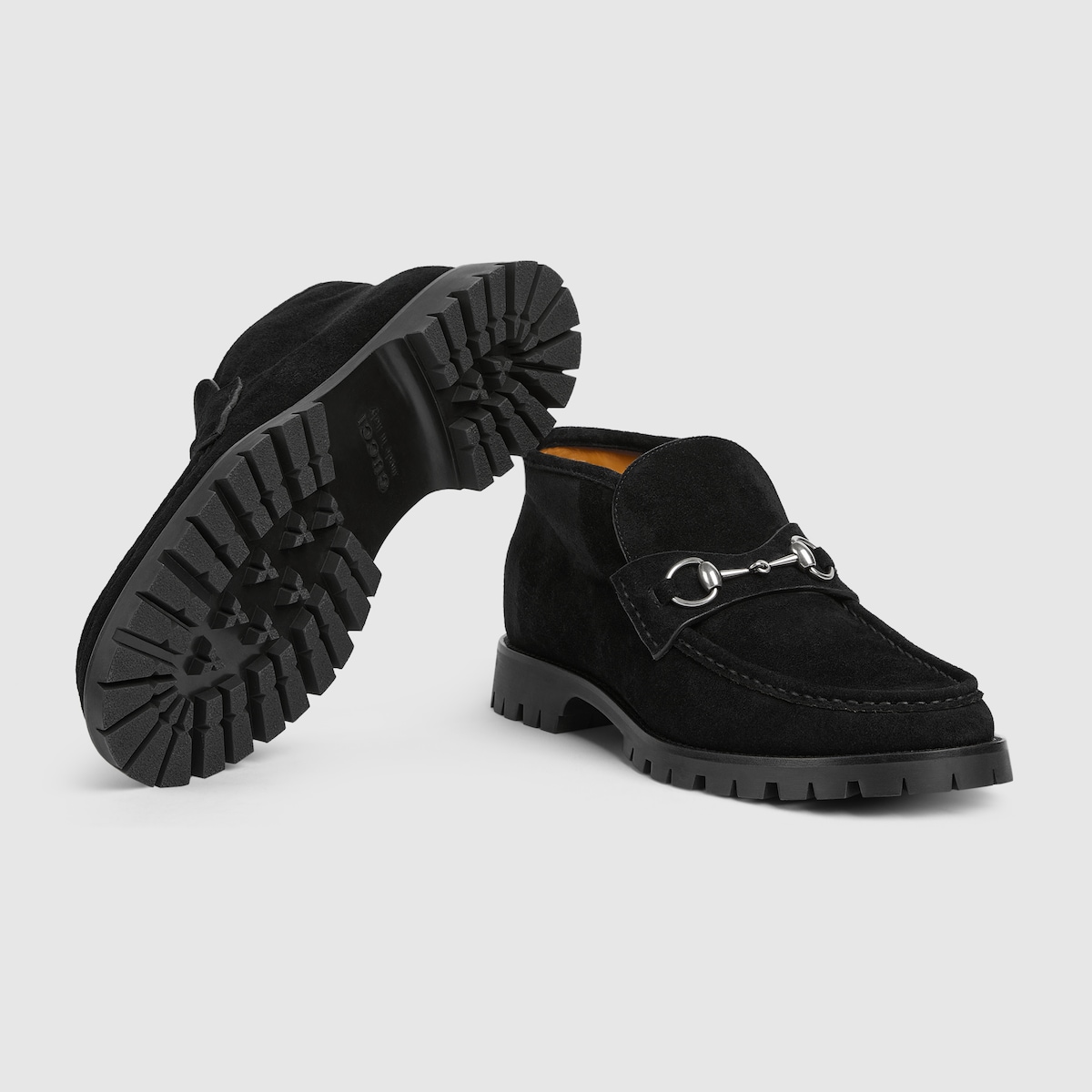 ホースビット付き メンズ アンクルブーツ ・ブラック スエード | GUCCI公式