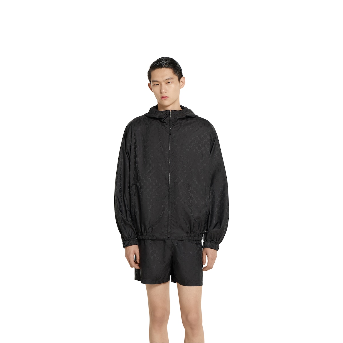 GG nylon jacquard zip jacket