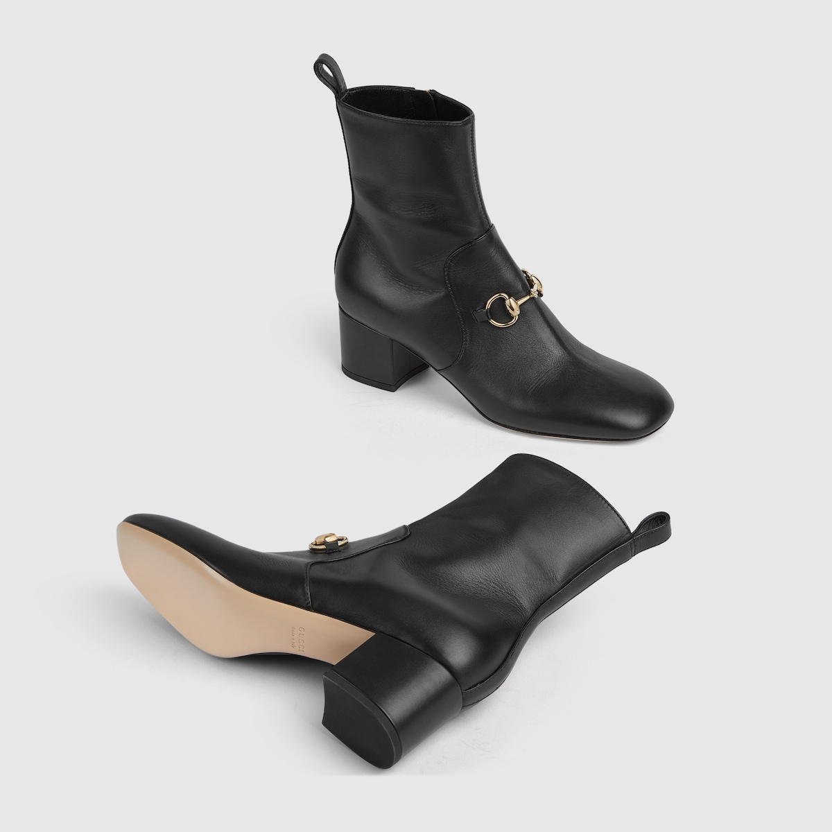 GUCCI ホースビット ウィメンズアンクルブーツ ホースビット付き ウィメンズ アンクルブーツ ・ブラック レザー