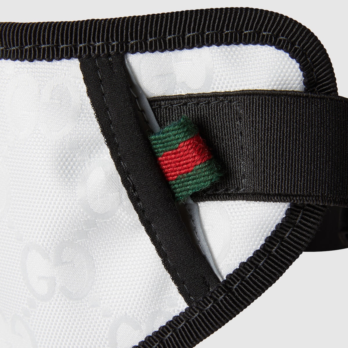 LARGE BELT BAG 32 IN BLACK CANVAS GREEN AND RED WEB DETAIL