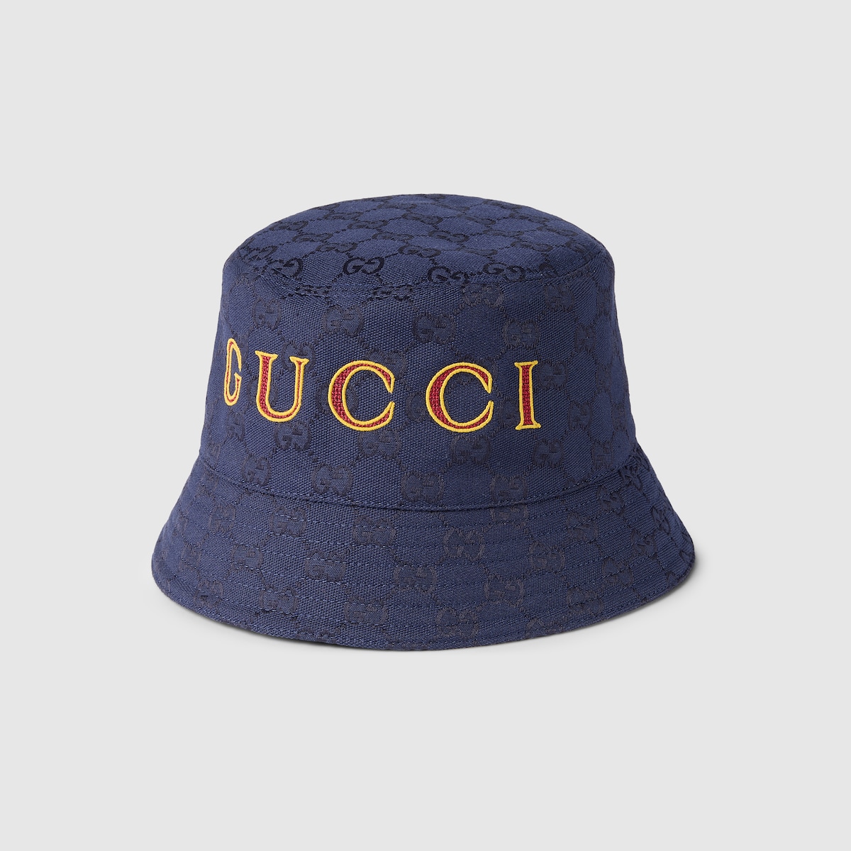 GG cotton canvas jacquard bucket hat in blue | GUCCI® US