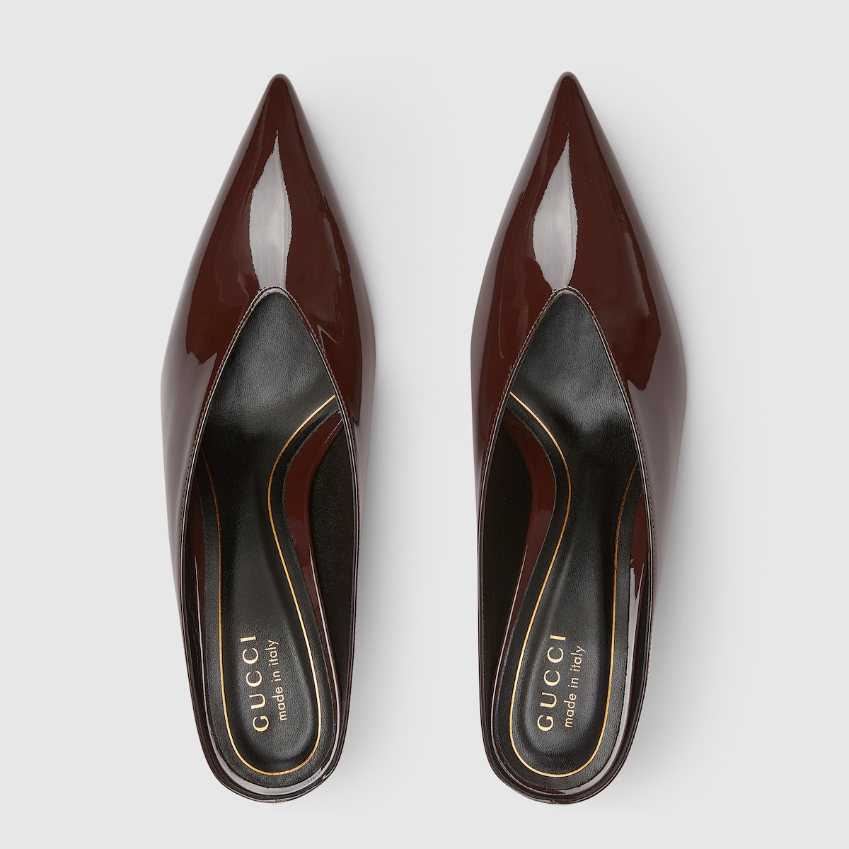 ミュール(GUCCI) Women's Gucci 97 heeled mule in violet patent leather