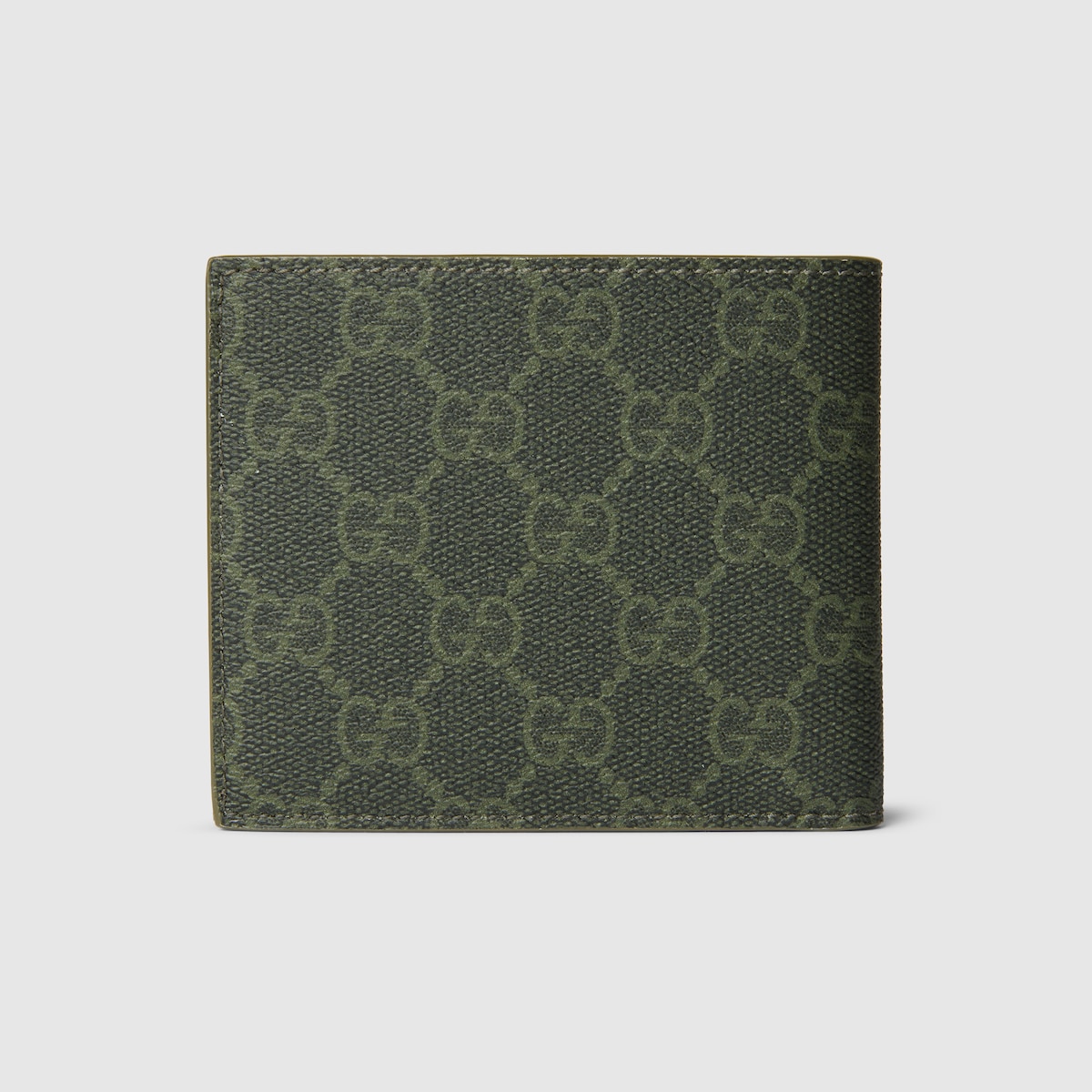 GG Monogram bi-fold wallet in forest green GG fabric | GUCCI® US