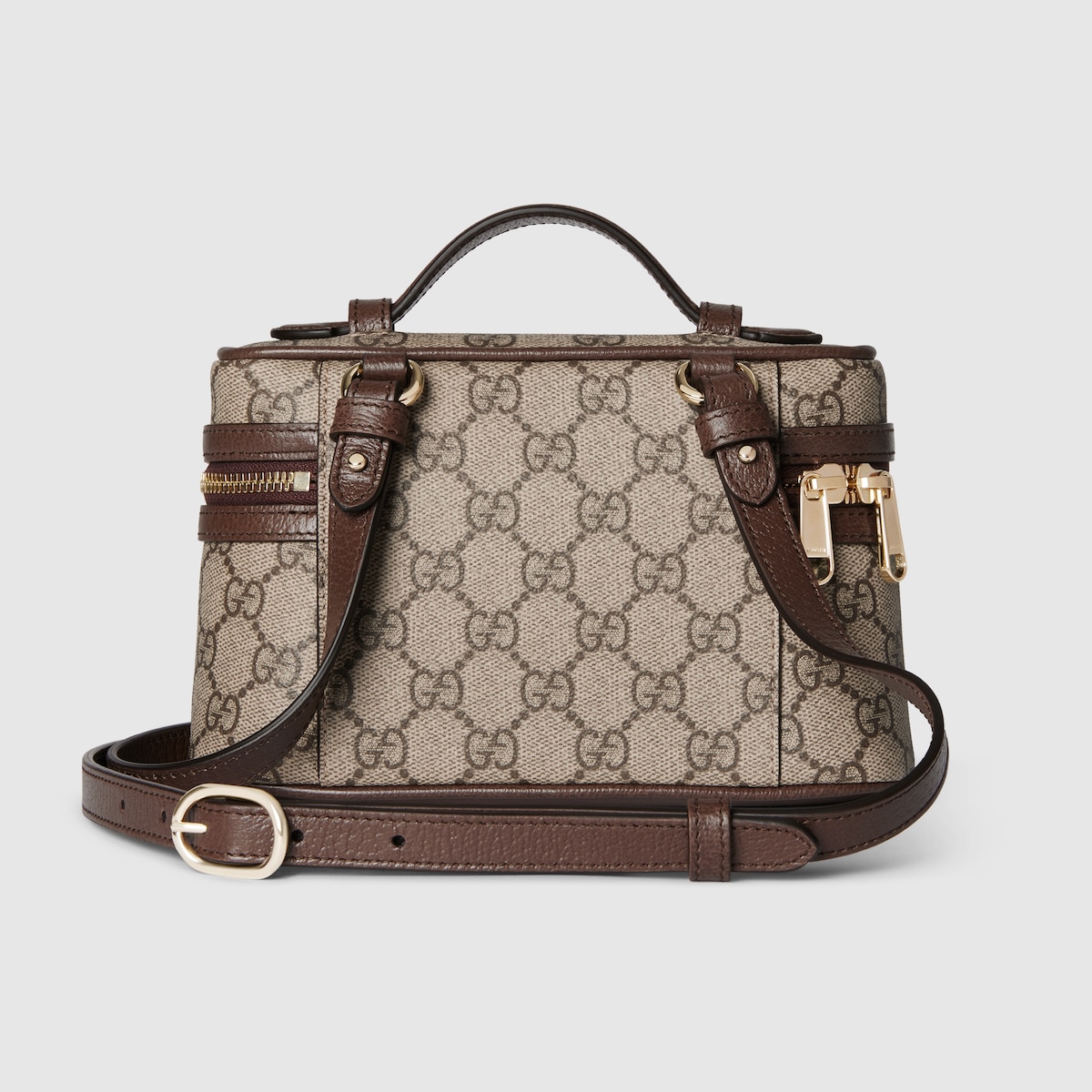 Ophidia small vanity bag in beige and brown GG fabric | GUCCI® AT