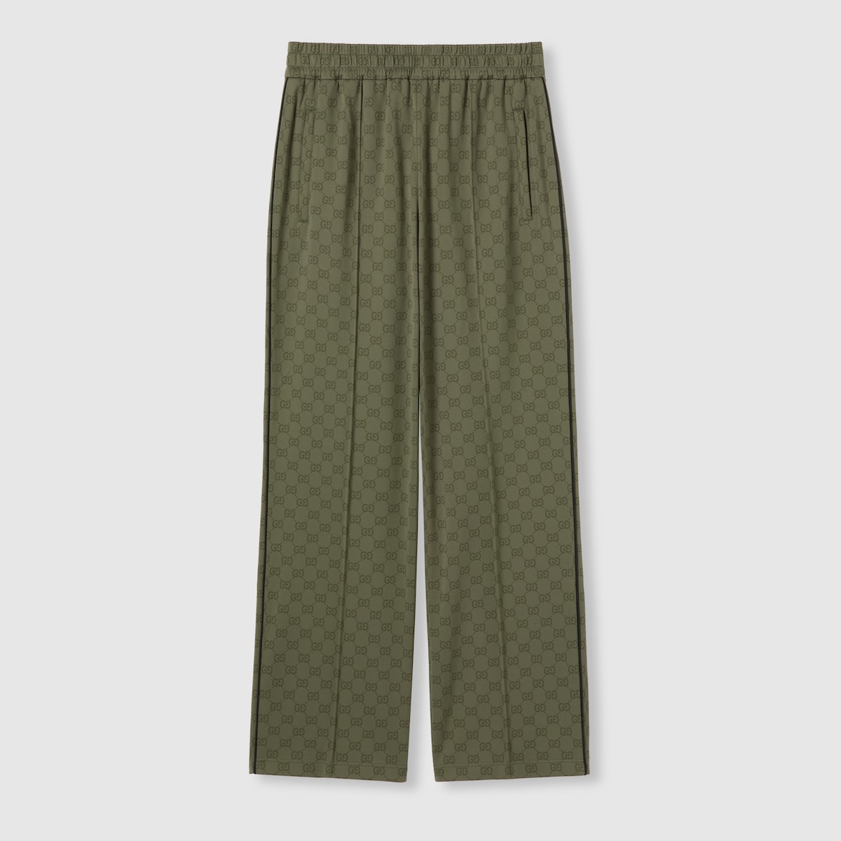 GG jersey jacquard pant in forest green | GUCCI® US