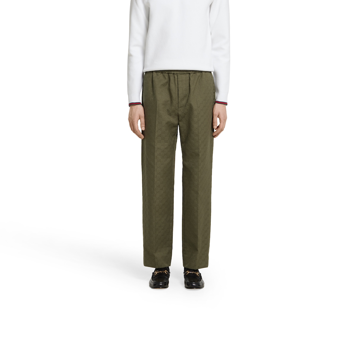 パンツ GUCCI PANTS ARMY GREEN GG canvas pant in forest green | GUCCI® US