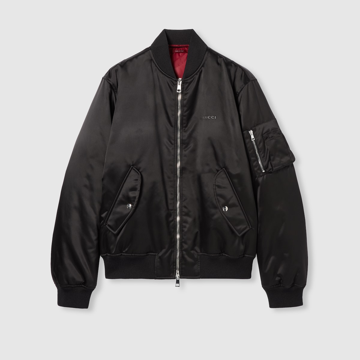 【送料&関税込】Gucci Top Stitched Long Sleeved Bomber Jacke GG canvas bomber jacket in camel and ebony | GUCCI® US