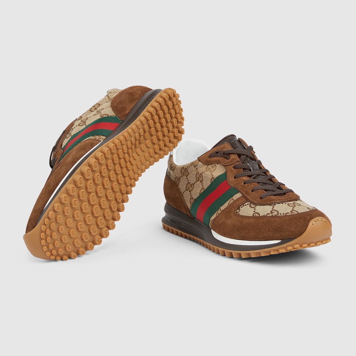 スニーカー GUCCI SNEAKER RE-MOTION LIGHT BROWN Men's Gucci Re-Motion sneaker in beige and dark brown GG