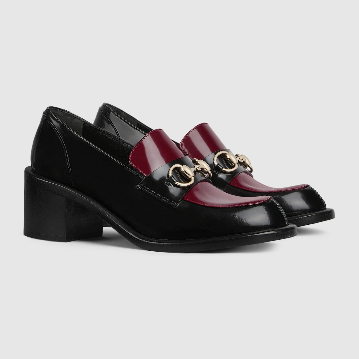 ホースビット付き ウィメンズ ヒール ローファー ・ブラック＆グッチ