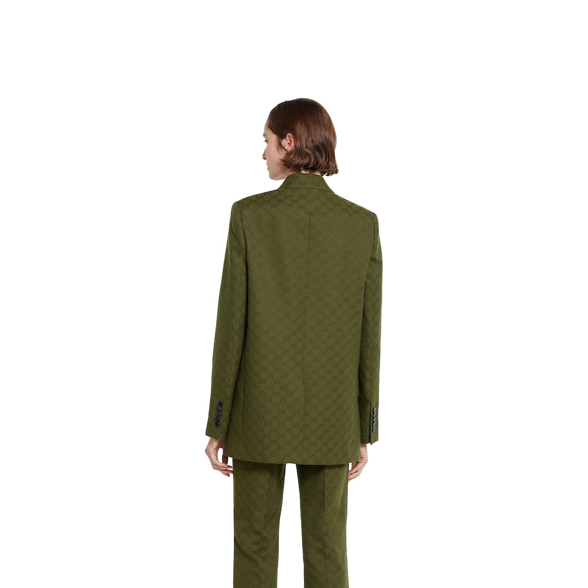 GUCCI グッチ ブラザー 831993Z7AH83602 GG canvas jacket in forest green | GUCCI® US