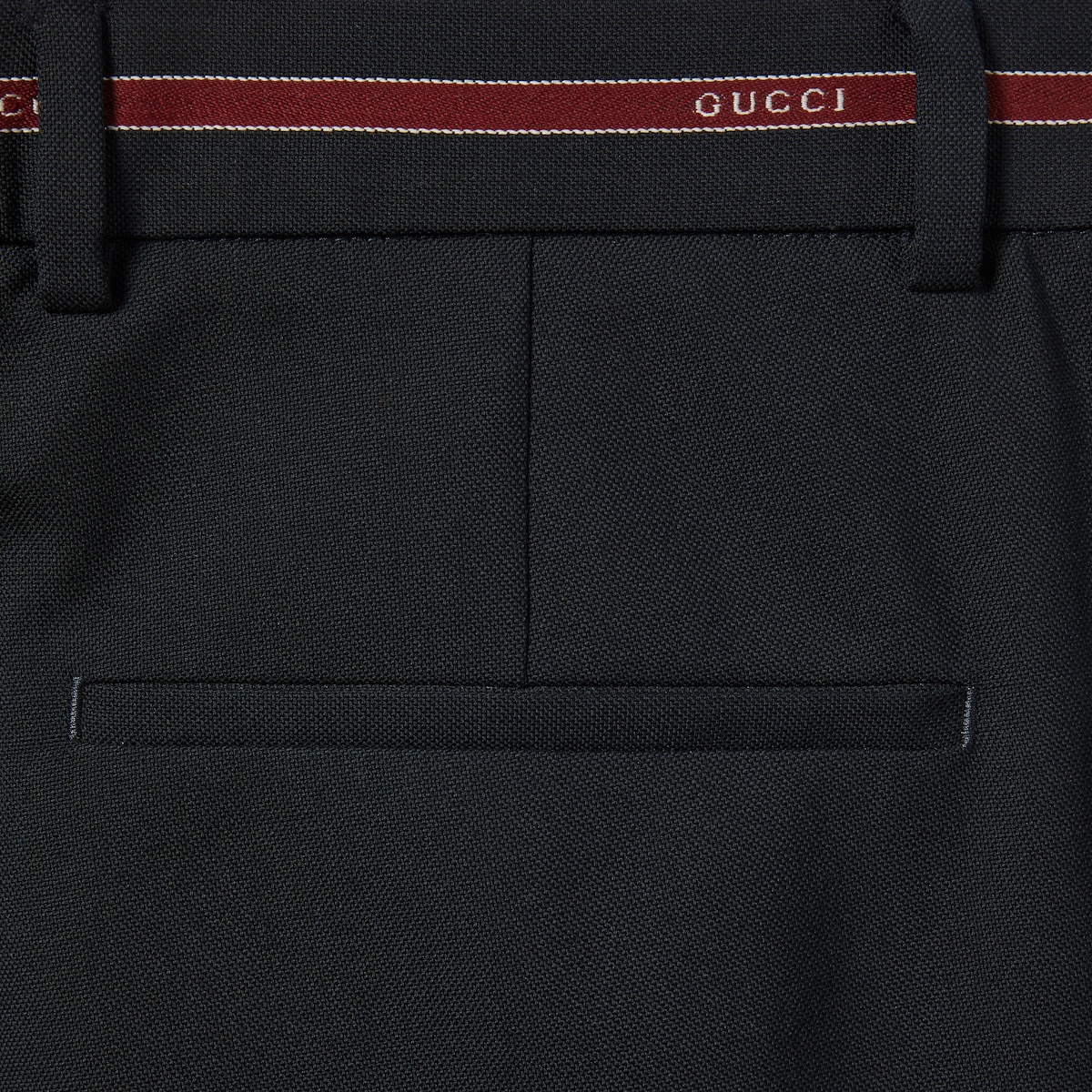 パンツ GUCCI WOOL TROUSERS Wool pant with selvedge detail in dark blue | GUCCI® US