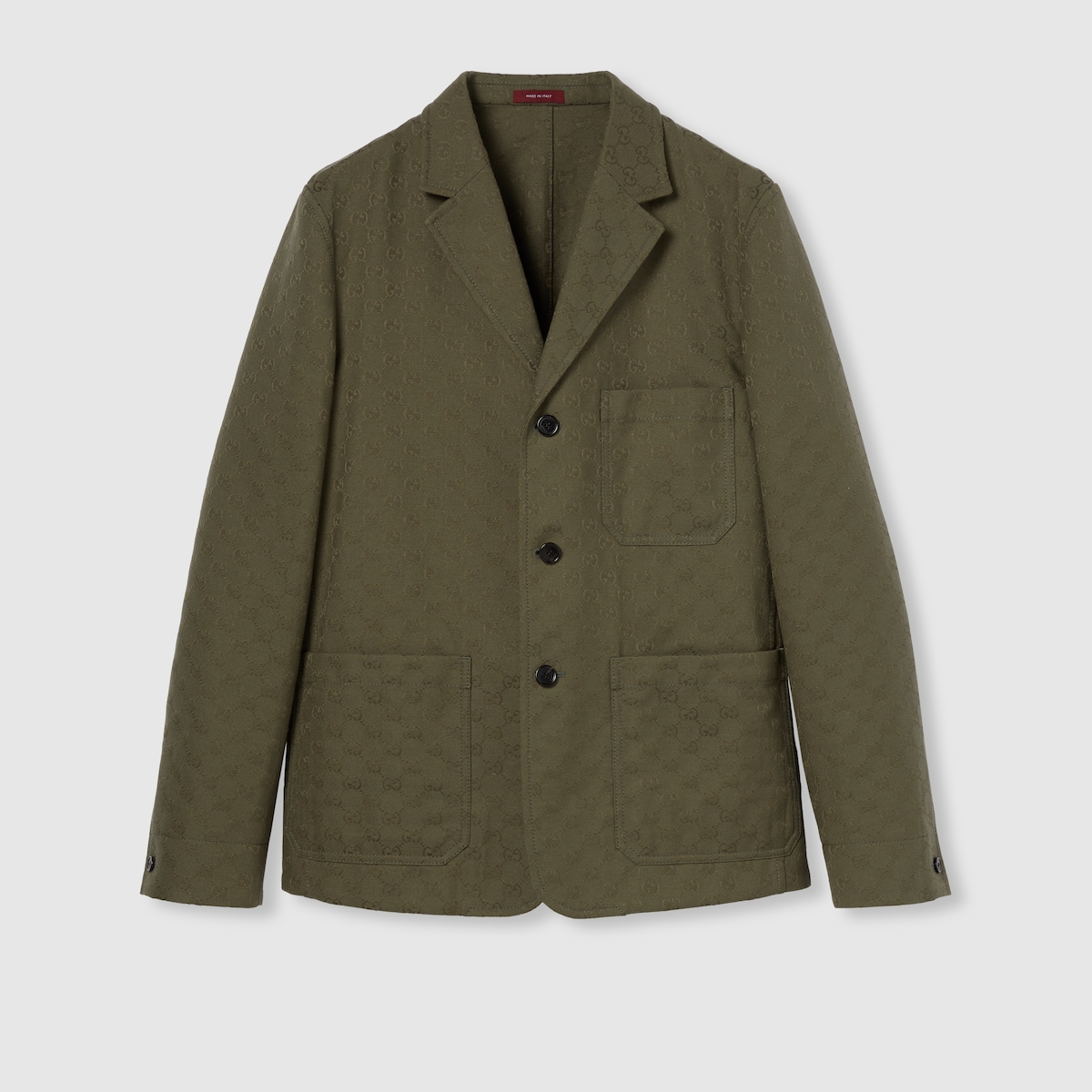 Cotton blend GG canvas jacket in forest green | GUCCI® US