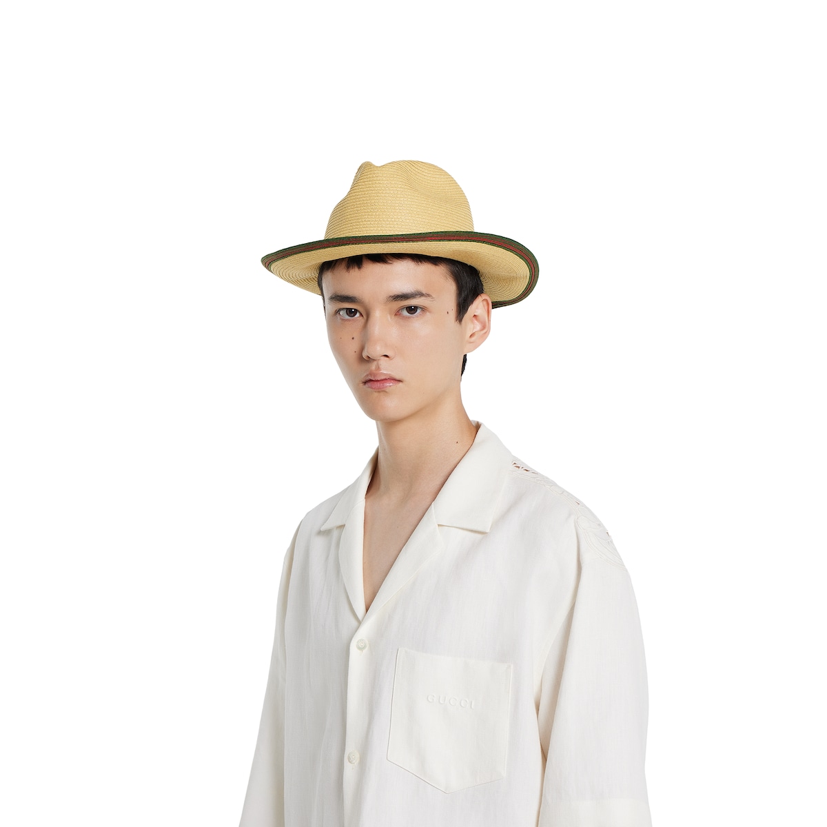 Straw hat with Web in natural | GUCCI® US