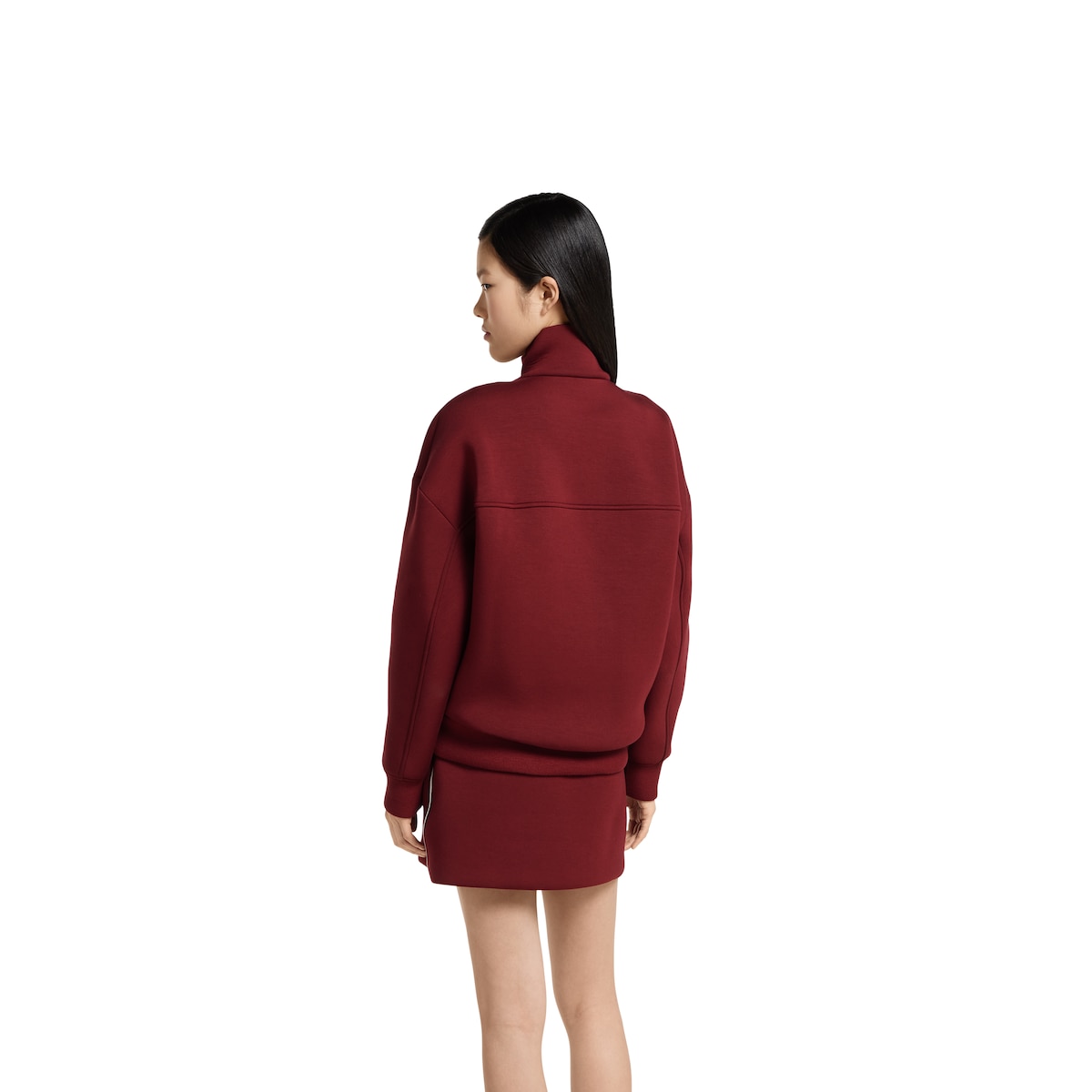 Jersey zip sweatshirt with logo in gucci rosso ancora red