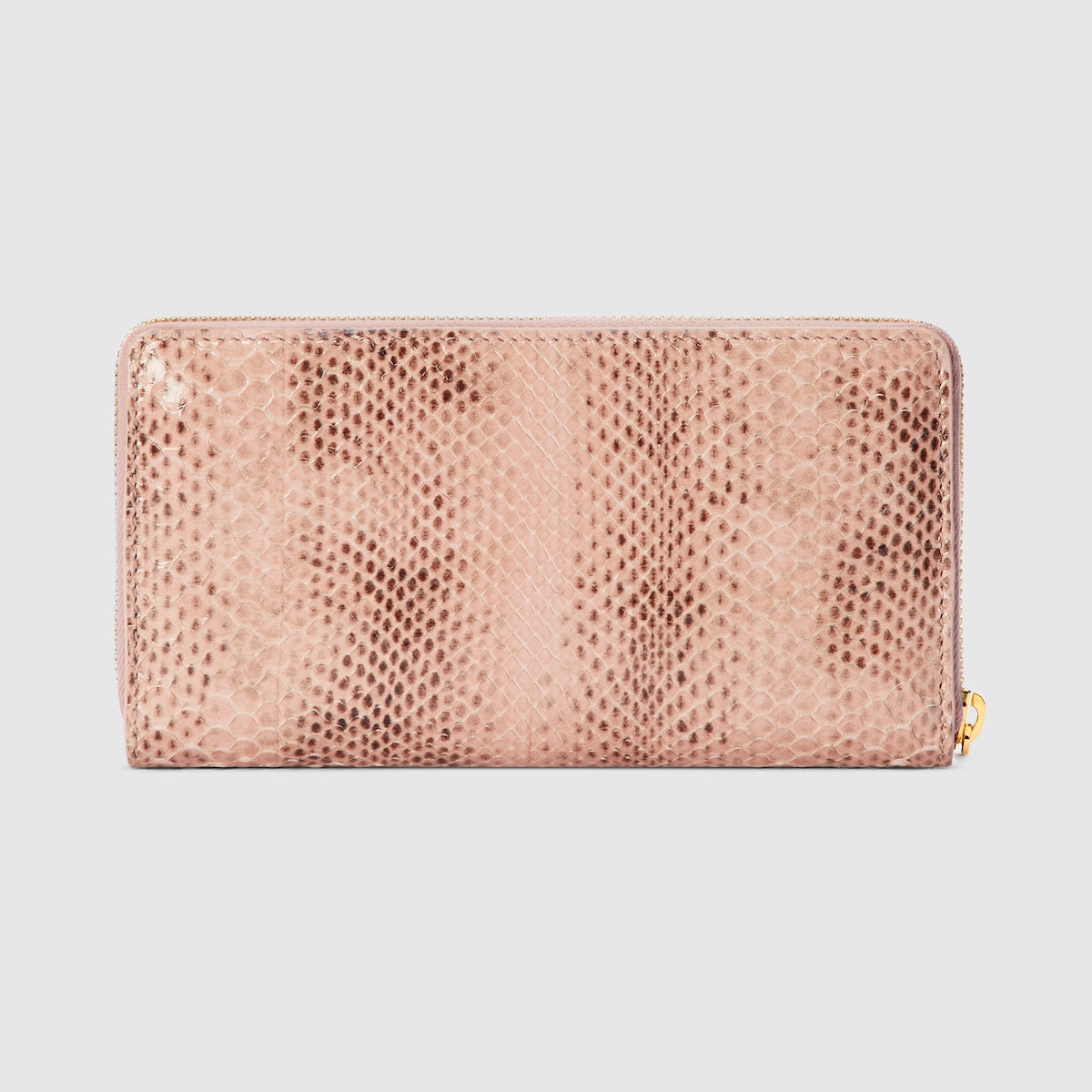 GUCCI✨ラウンドジップ 長財布 シマ リボン ピンクベージュ