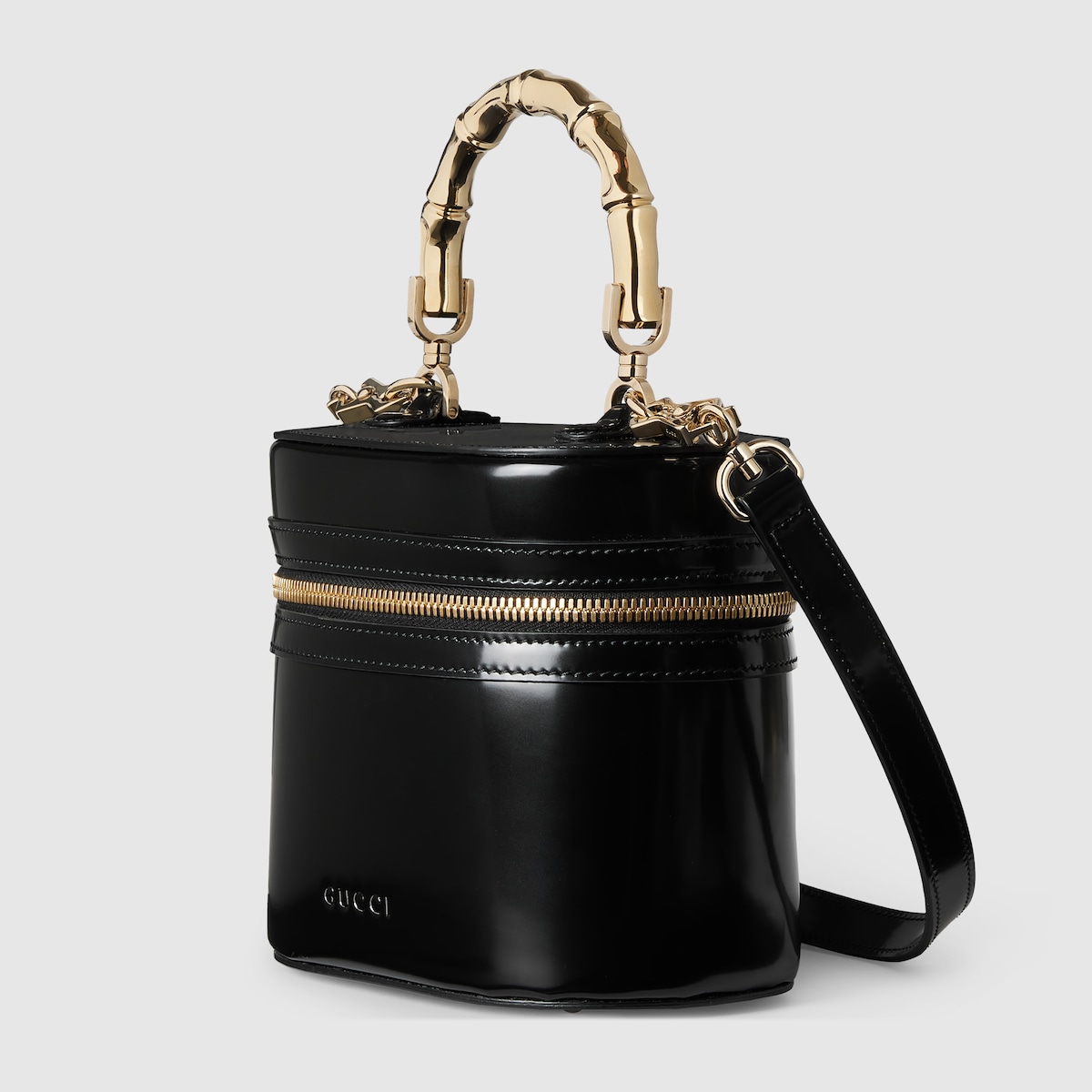 ★GUCCI★関税込♪日本未入荷♪ミニ レザー Vanity バッグ Mini vanity bag with bamboo handle in black leather | GUCCI® US