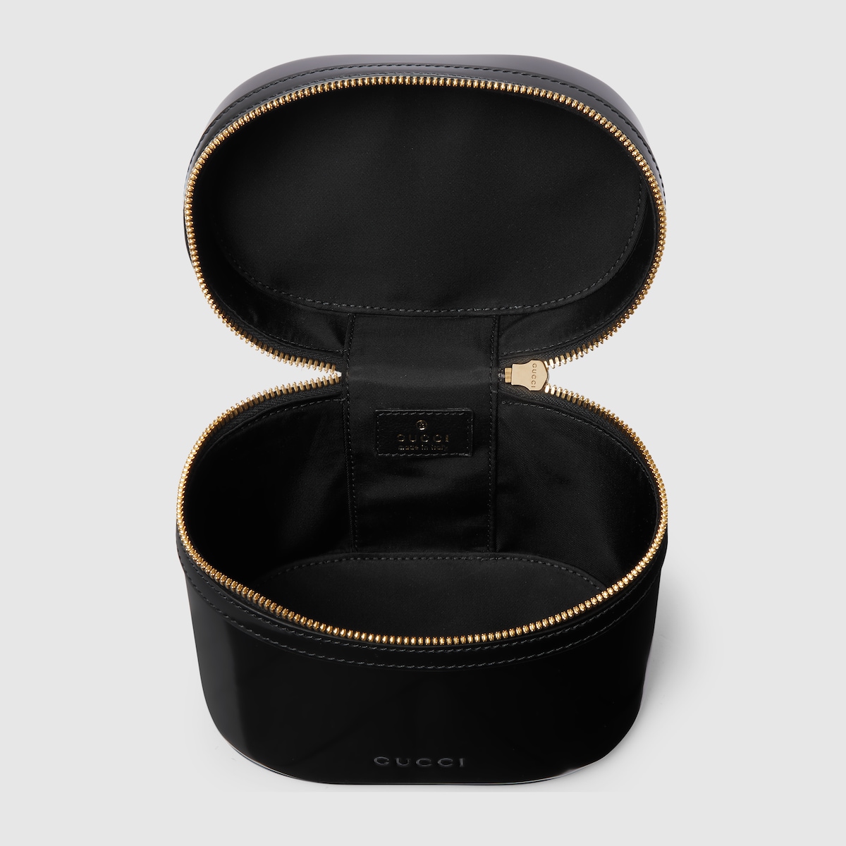 GUCCI mini ヴァニティバッグ Mini vanity bag with bamboo handle in black leather | GUCCI® US