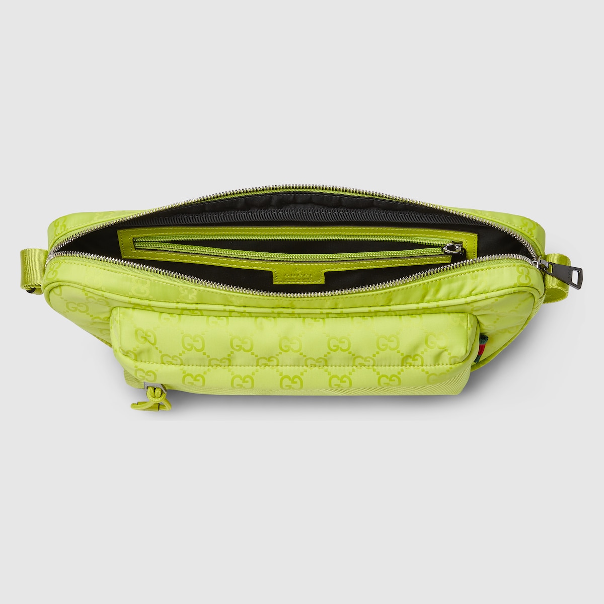 GGナイロン ラージ スリングバッグ ・アシッドグリーン GG
