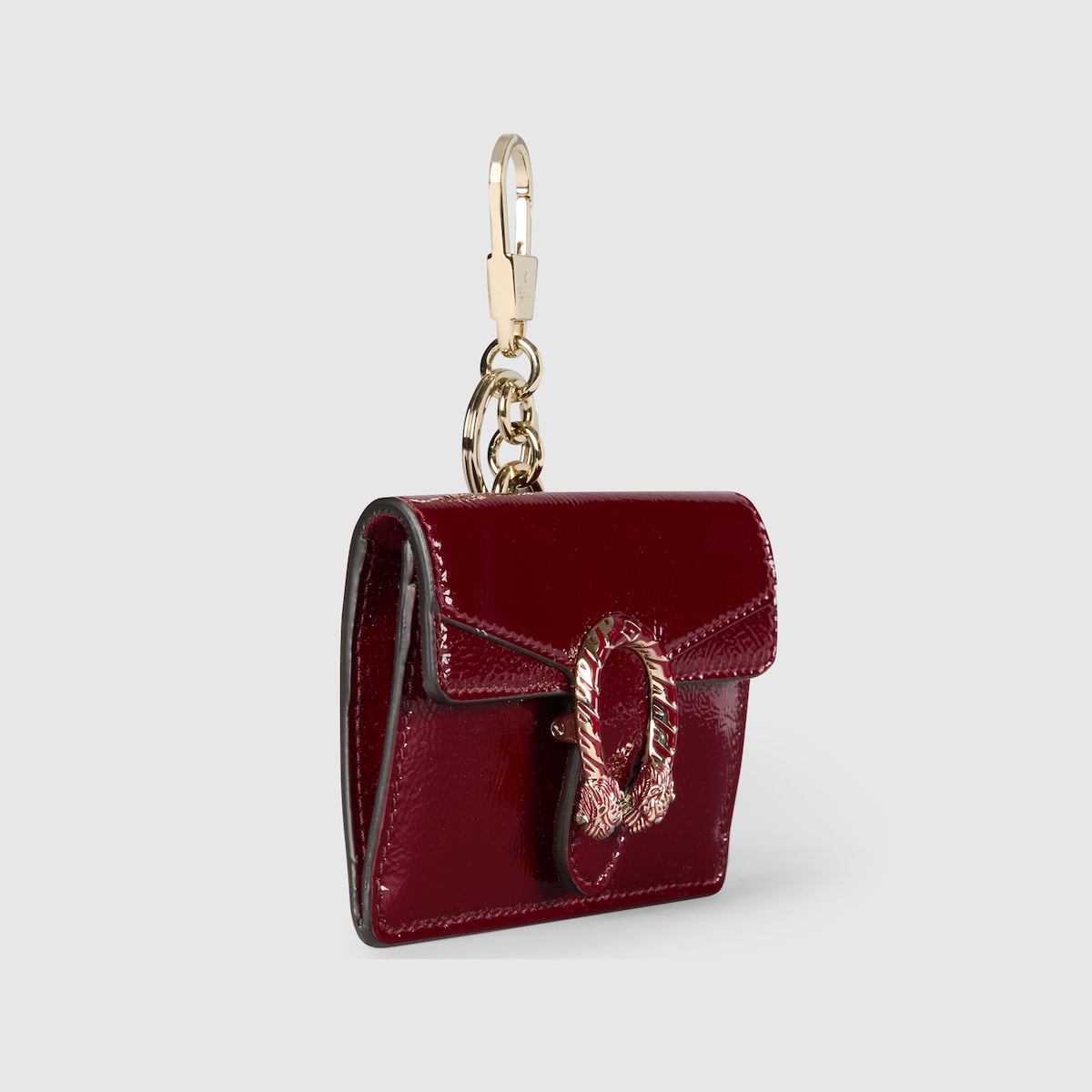 Keychain with Dionysus motif in Rosso Ancora red leather | GUCCI® US