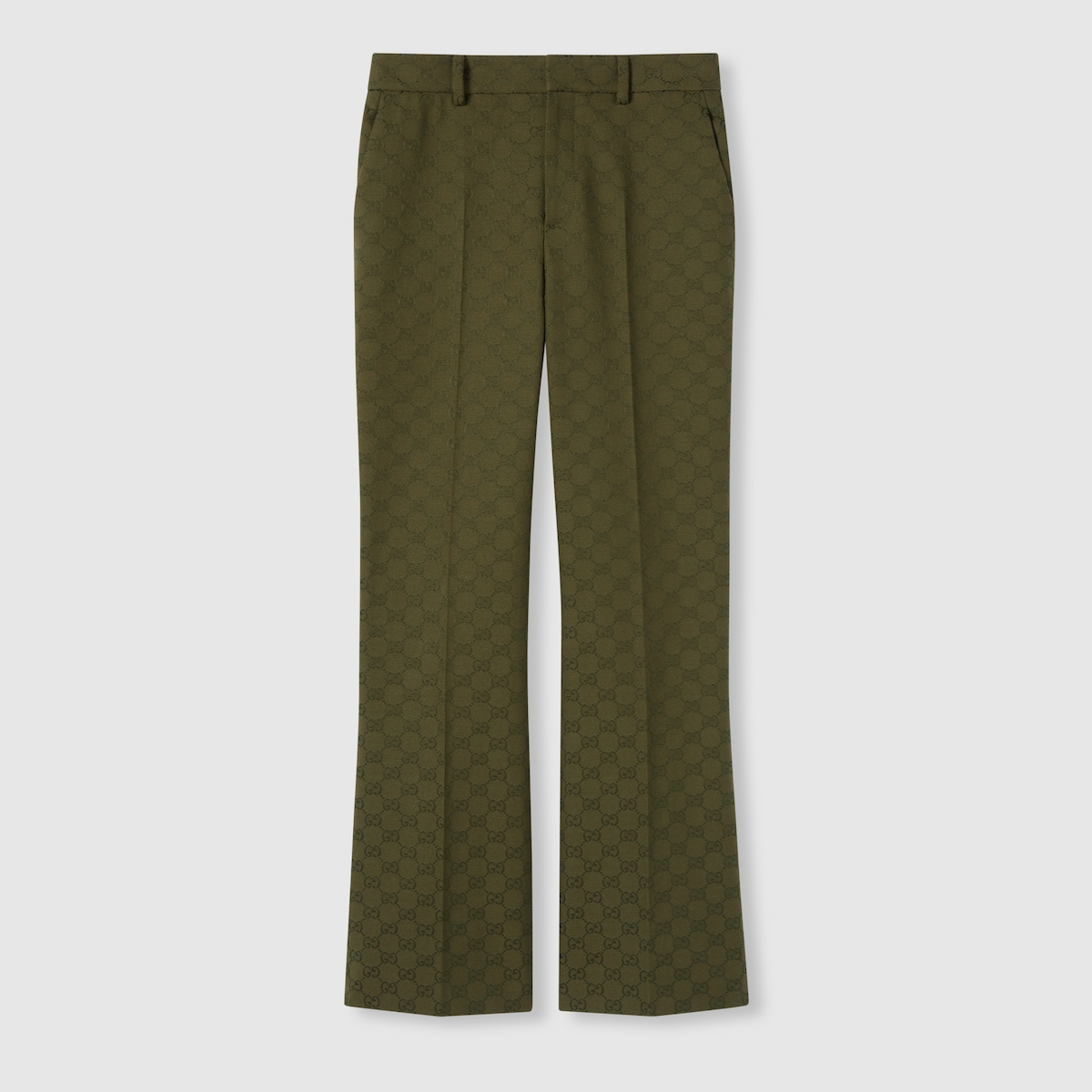 パンツ GUCCI FW25 Olive green GG fabric pant (837435Z7ADE 3602) GG canvas pants in forest green | GUCCI® CA