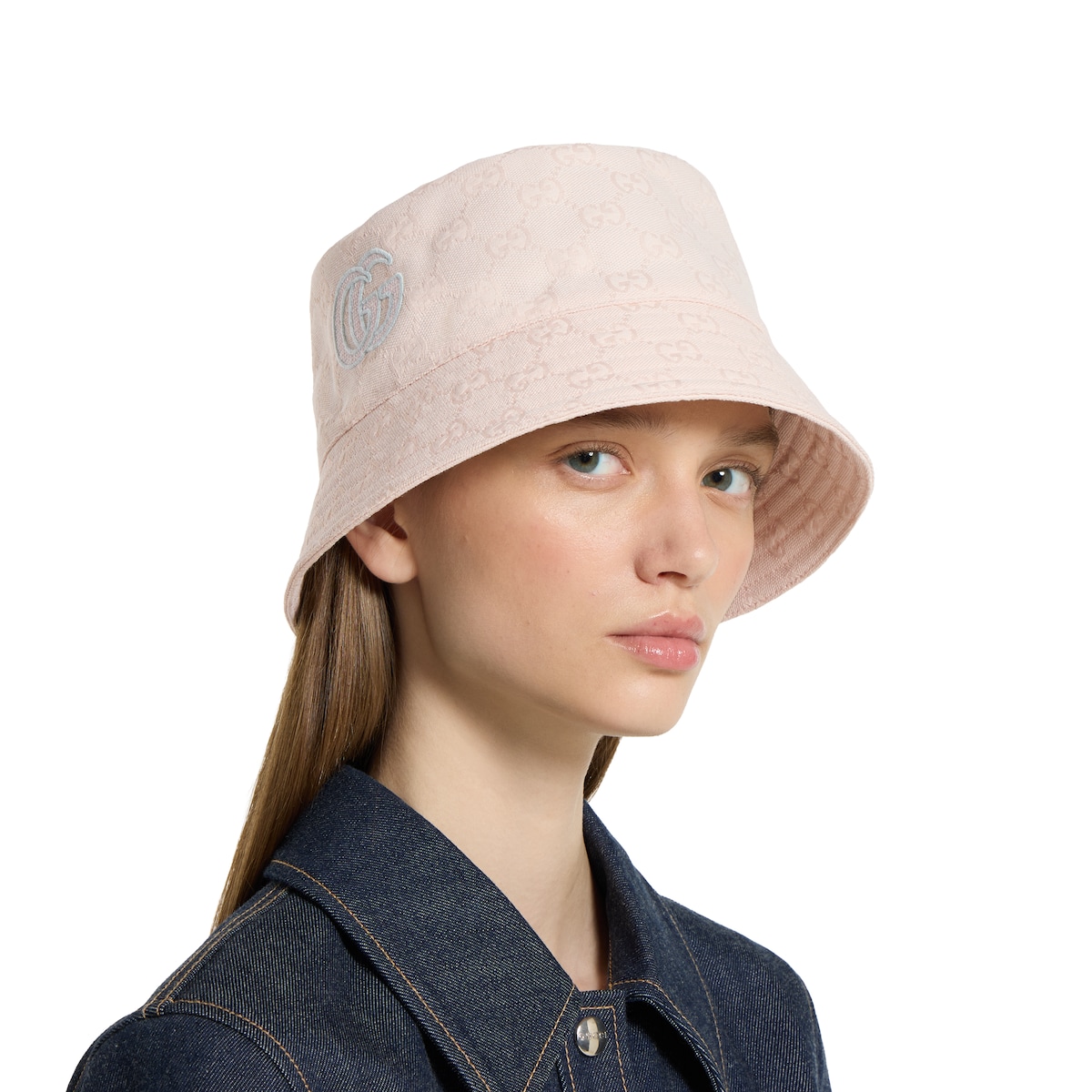 GG cotton canvas bucket hat in light pink | GUCCI® US