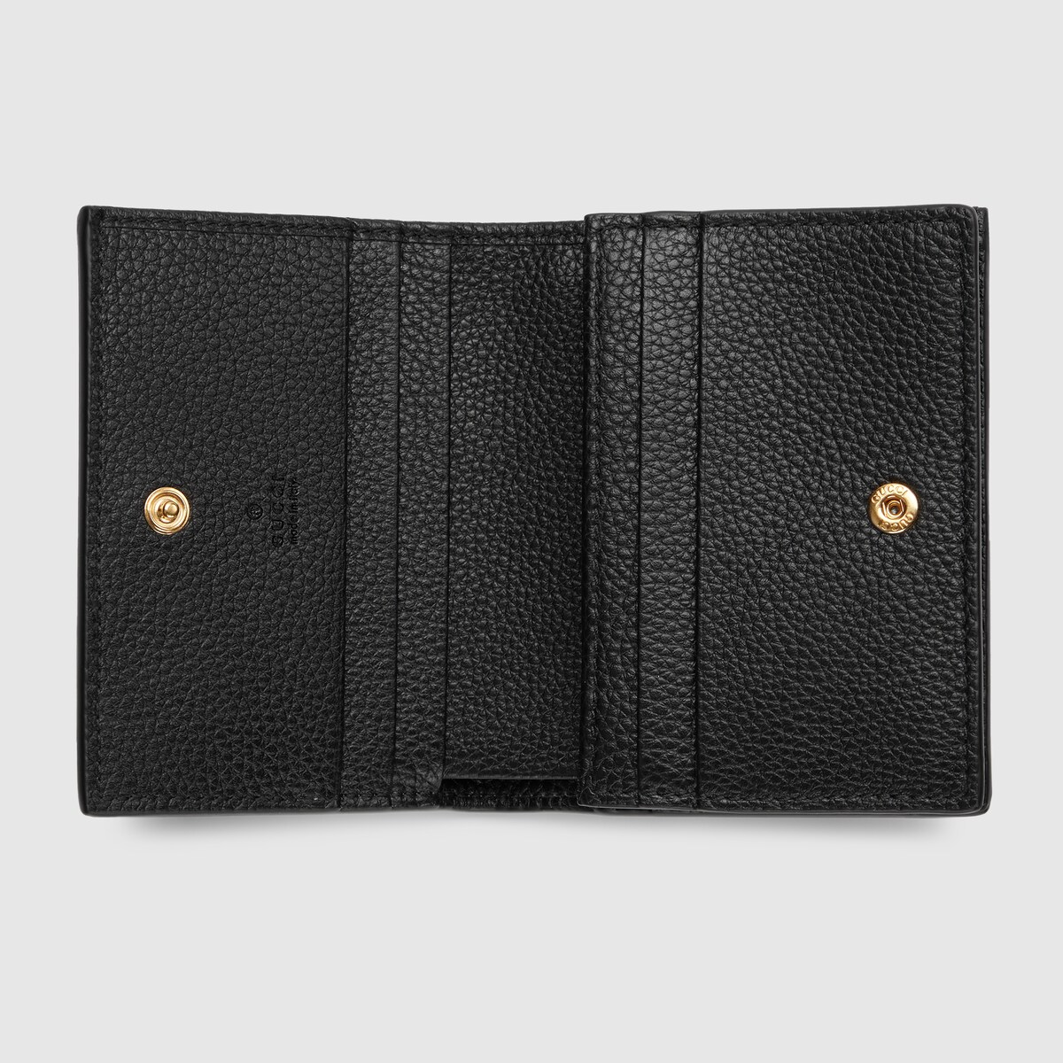 Bi-color GG Marmont card case wallet in beige and black leather - thumbnail 4