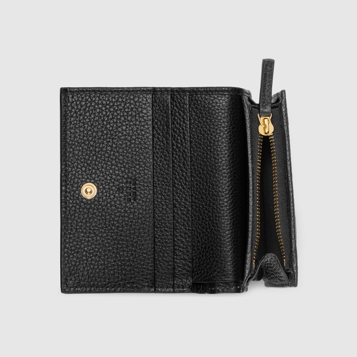 Bi-color GG Marmont card case wallet in beige and black leather