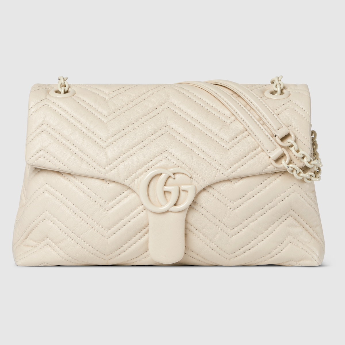 GG Marmont medium shoulder bag in ivory leather | GUCCI® US
