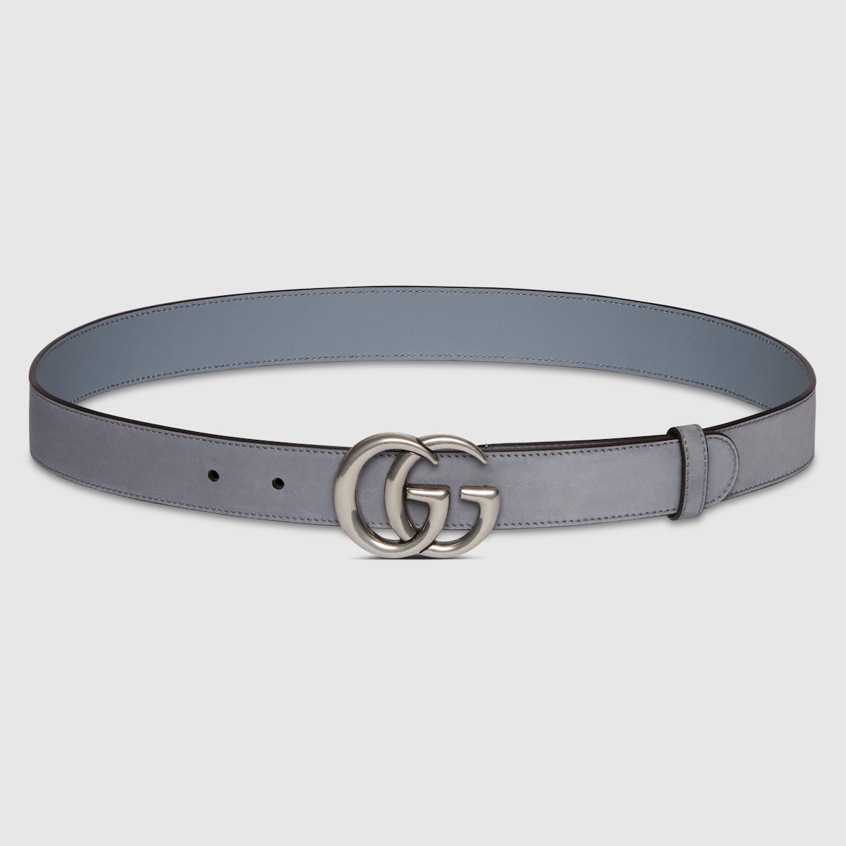 GG Marmont thin belt in grey suede | GUCCI® US