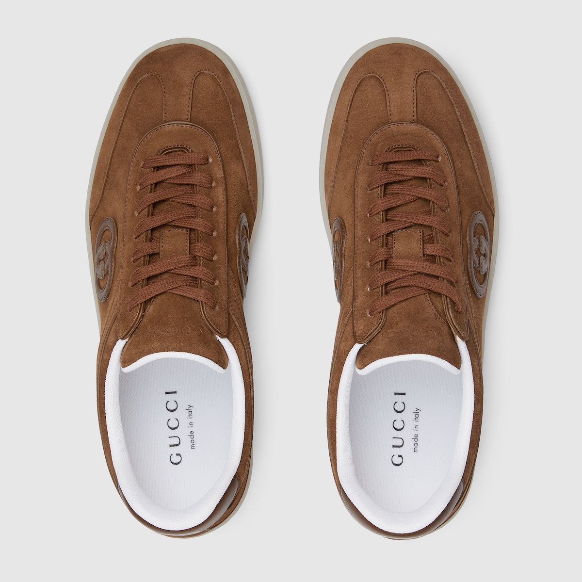 Men's G75 sneaker in light brown suede | GUCCI® US