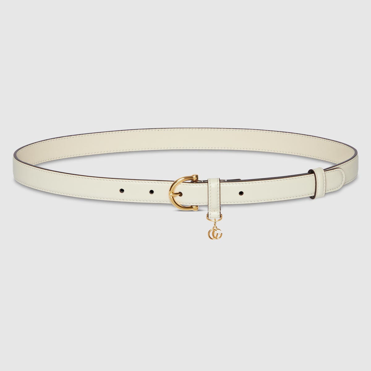 スティラップ バックル スリムベルト ・アイボリー レザー | GUCCI公式