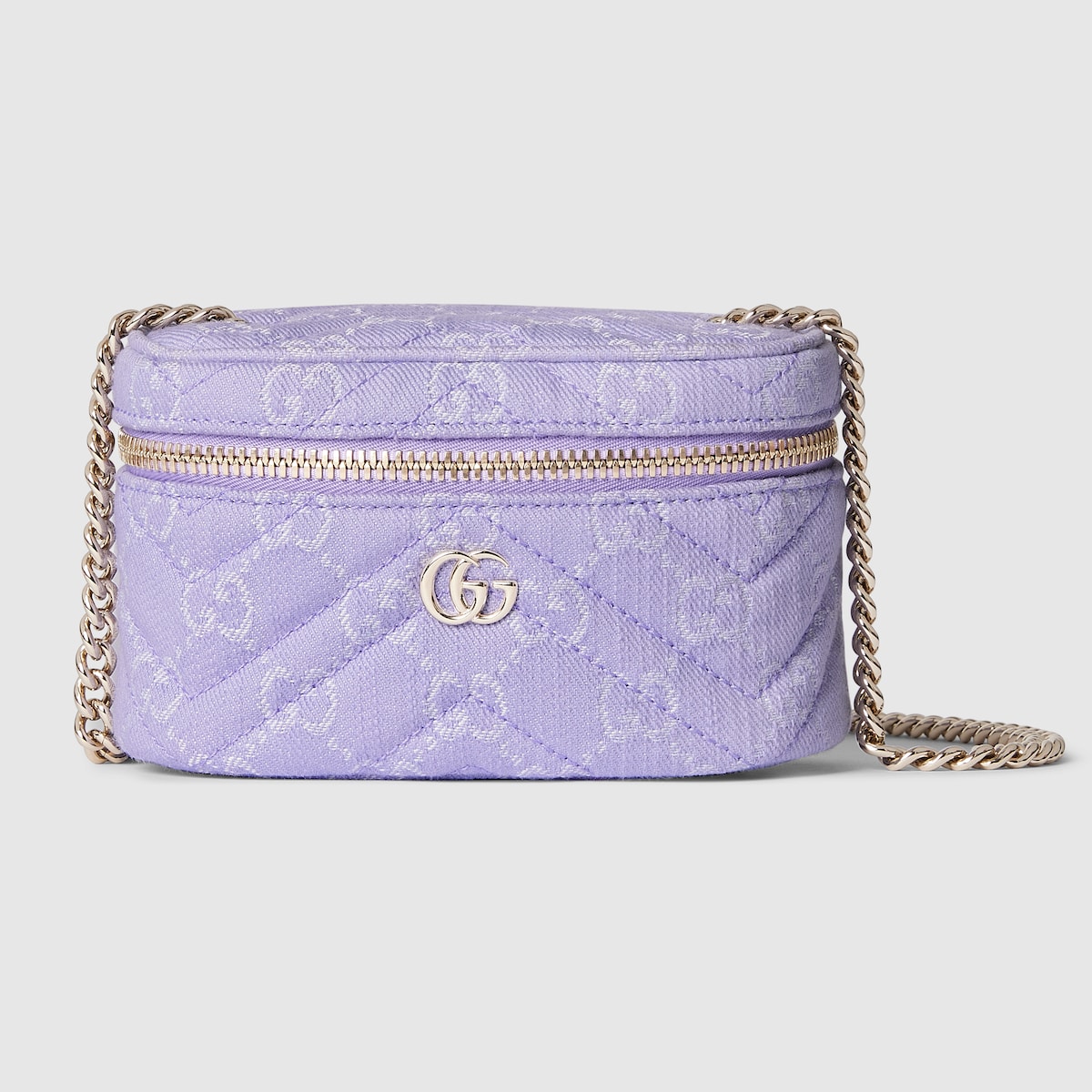 【GUCCI】W NEW MARMONT GG SNDL◆835723FAEA0 GG Marmont nano shoulder bag in lilac and white GG denim