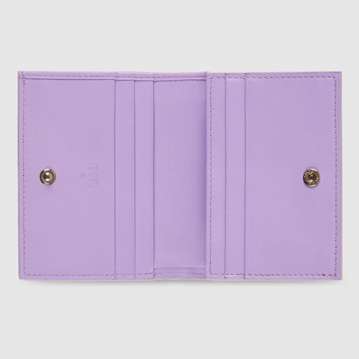 GG Emblem small wallet in lilac GG leather | GUCCI® US