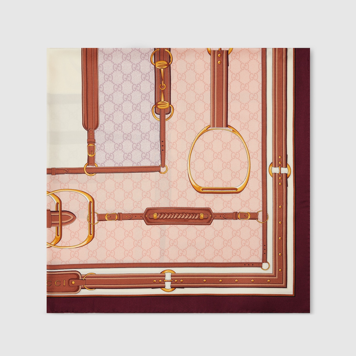 Printed silk carré in beige | GUCCI® US