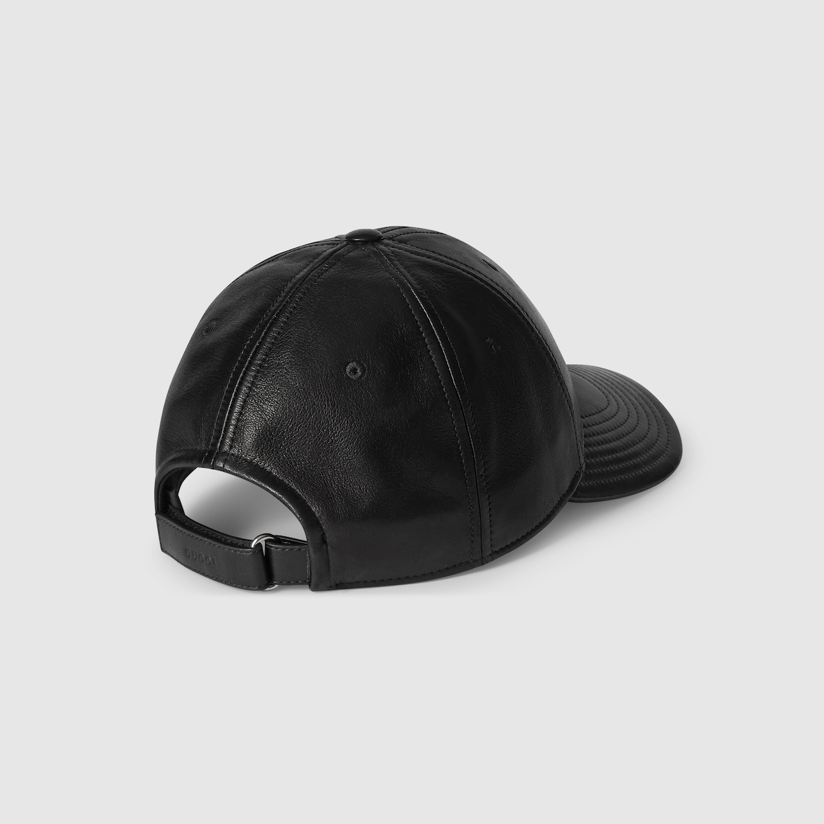 Leather baseball hat with Double G in black | GUCCI® US