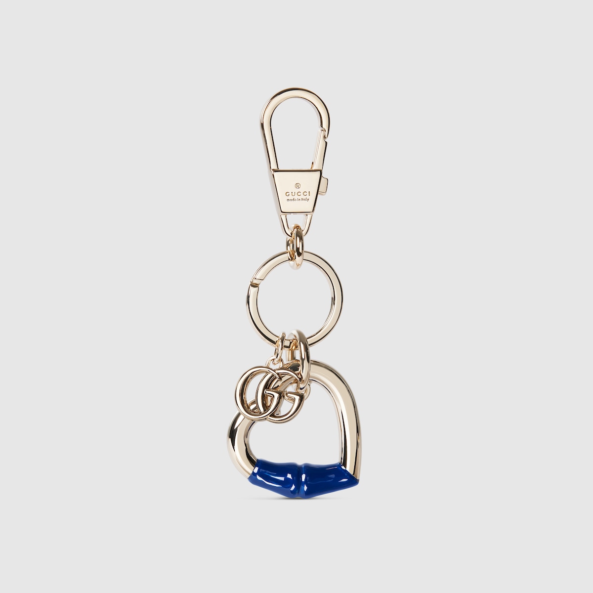 ぷぎゃ　ハートキーチェーンインターロキング ダブルGハートキーホルダー すぐ届く！GUCCI ダブルG ハートシェイプ キーチェーン (GUCCI