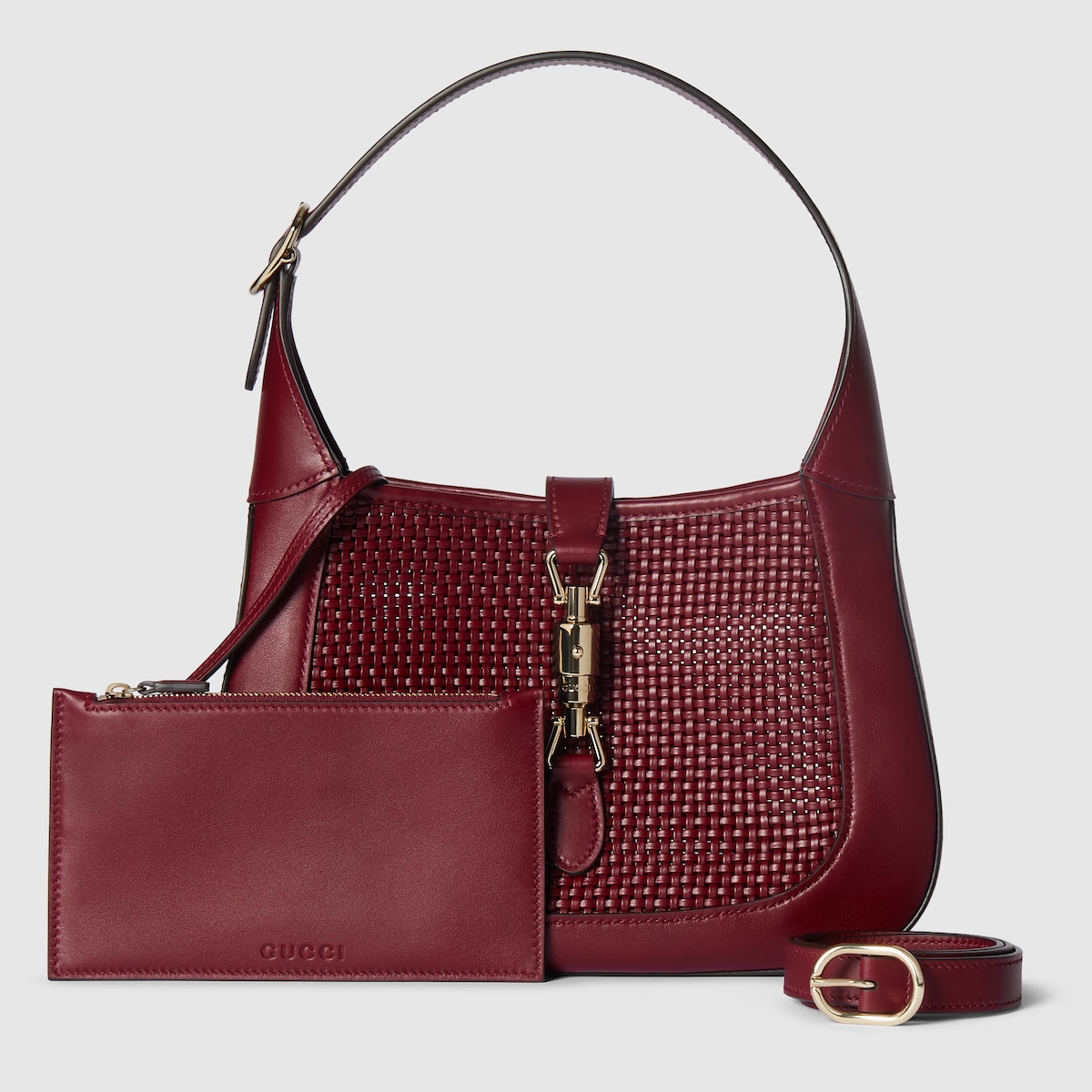 Gucci Jackie 1961 medium bag in Rosso Ancora red leather