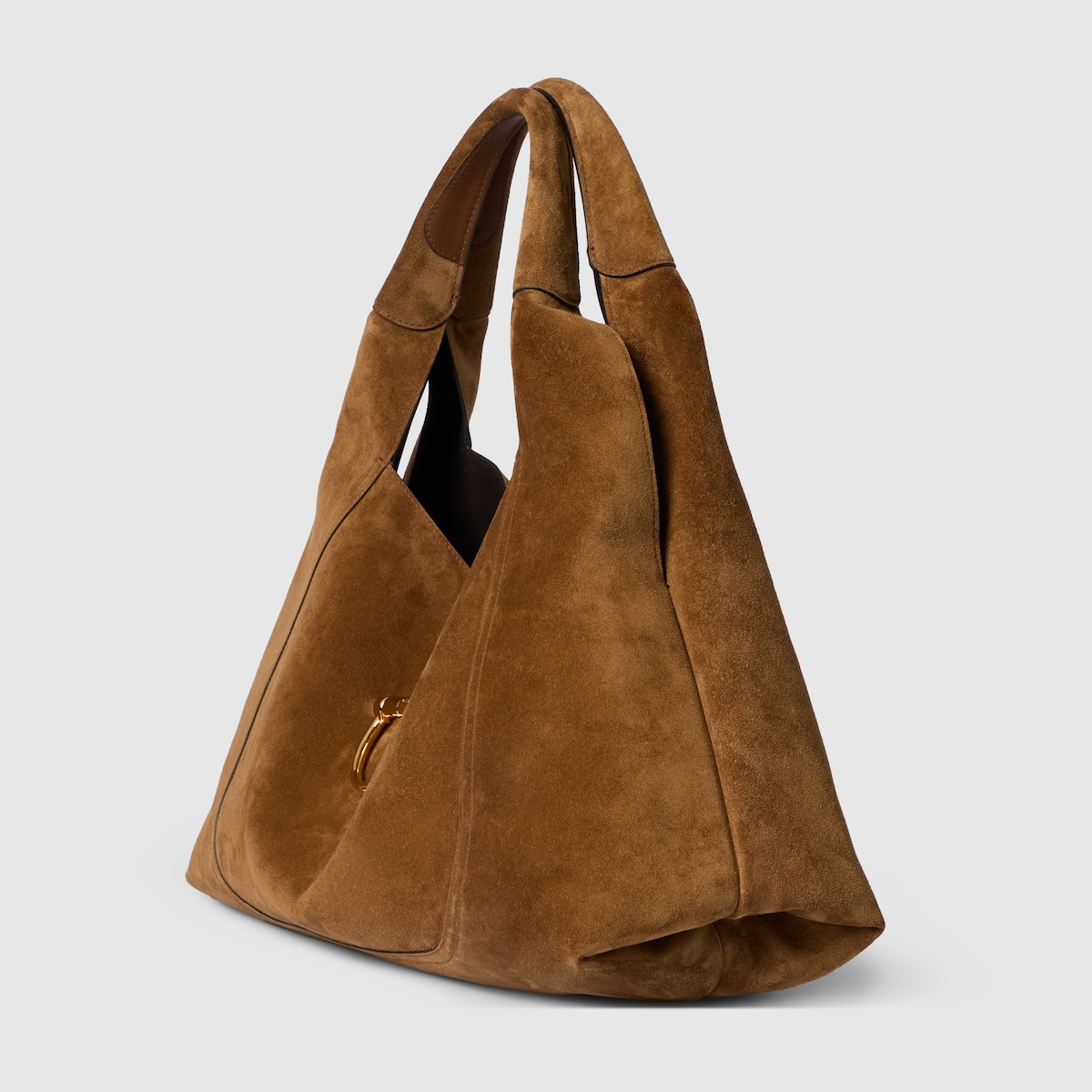 グッチ ソフトビット〕マキシ ショルダーバッグ ・ブラウン スエード