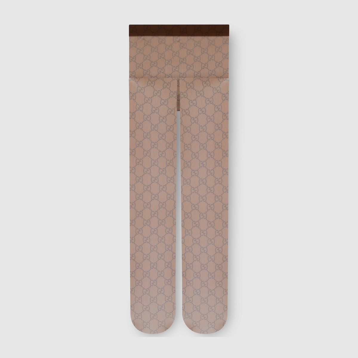Printed stretch nylon tights in brown - thumbnail 7