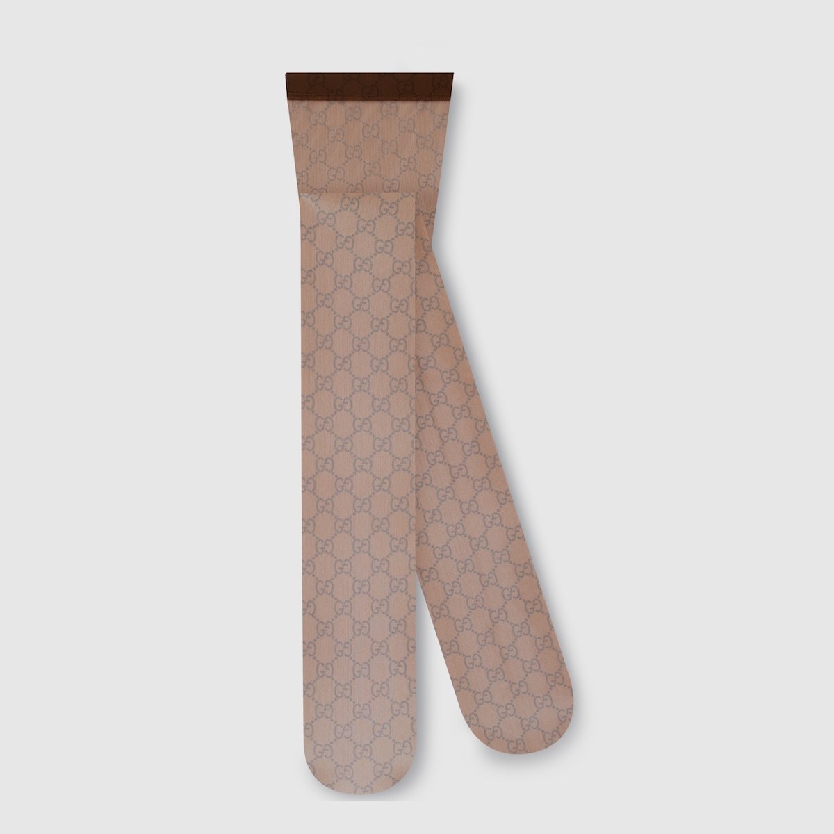 Printed stretch nylon tights in brown | GUCCI® US