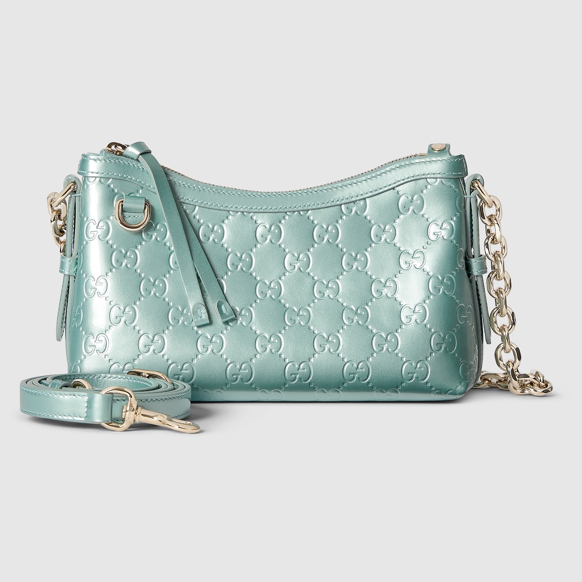 GGエンブレム〕スモール ショルダーバッグ ・ライトブルー GG