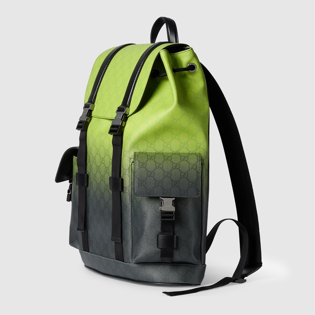 GUCCI CHROMA LARGE DUFFLE BAG 45 LIME GREEN IN GG MONOGRAM CANVAS
