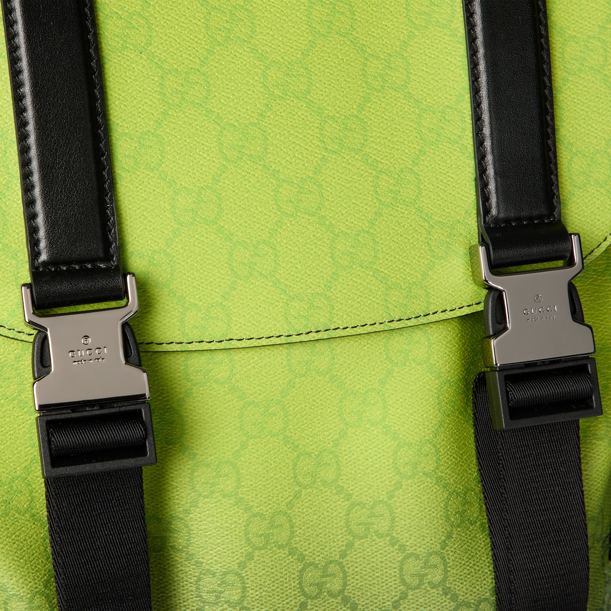 구찌 크로마 명품 라지 백팩 - 라임/블랙 GG 패브릭 | GUCCI® US