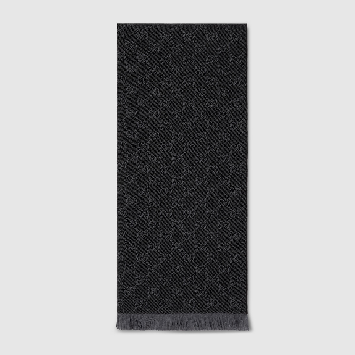 GG wool scarf in black and light grey | GUCCI® US