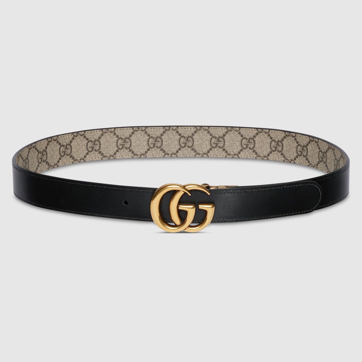 GG Marmont reversible belt in black leather | GUCCI® US