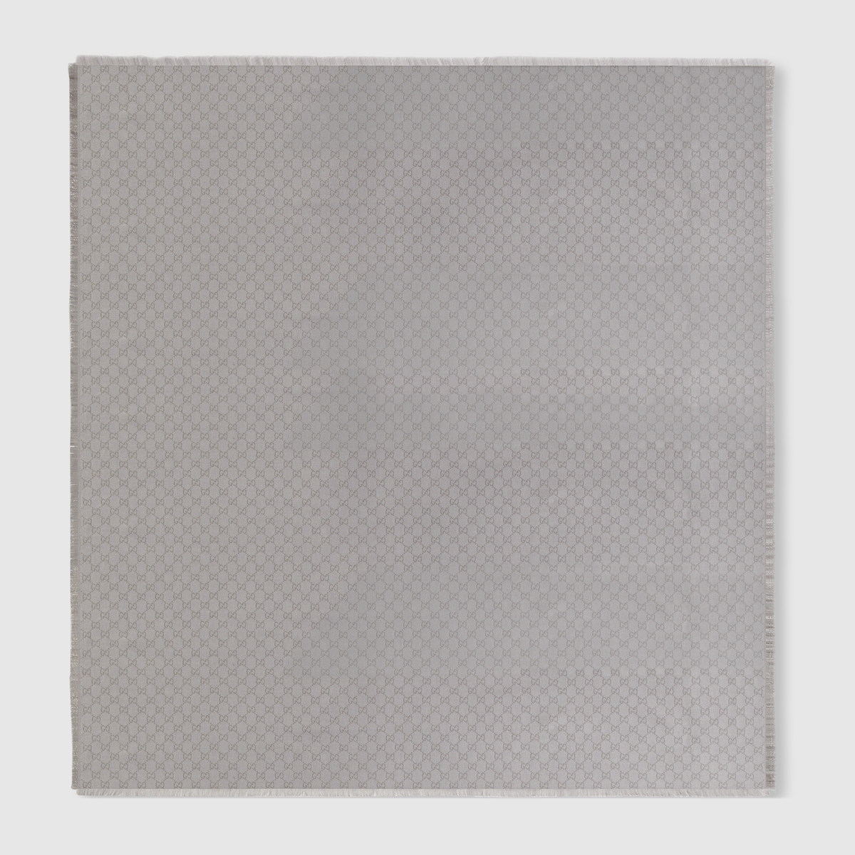 プリント GGコットンウール ラメ ショール ・ライトグレー | GUCCI公式