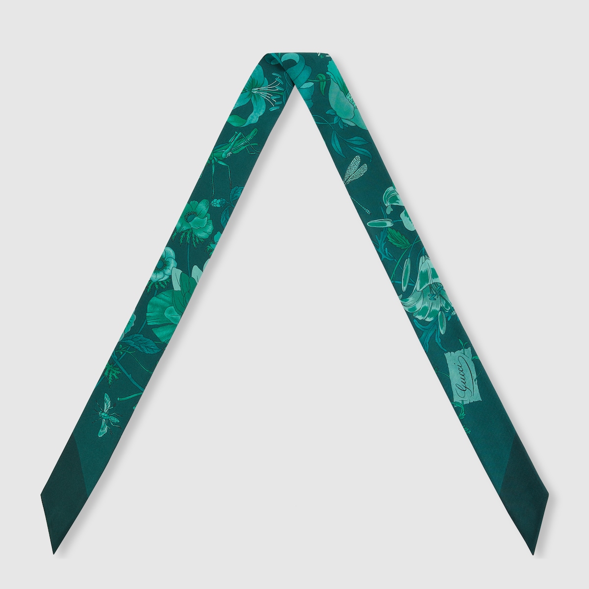 プリント シルク リボン ・グリーン＆ダークグリーン | GUCCI公式