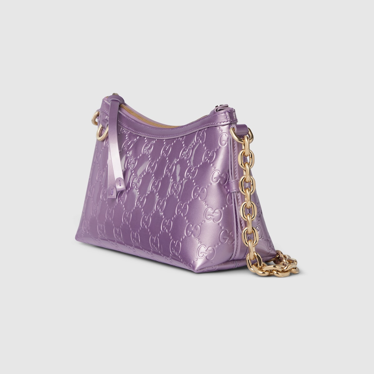 GUCCI GGロゴ ケース パープル GG Emblem small shoulder bag in lilac GG leather | GUCCI® US